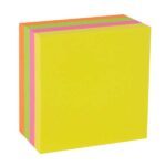 Apli Funny Cubo da 400 foglietti adesivi 75 x 75 mm - Colori assortiti fluorescenti - immagine 2