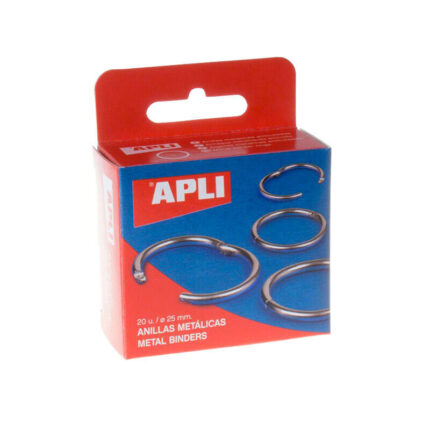 Apli Confezione da 20 anelli metallici articolati Ø25 mm