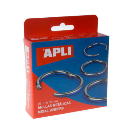 Apli Confezione da 20 anelli metallici articolati Ø32 mm