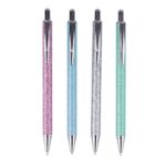 Apli Glitter Espositore da 20 penne a sfera in metallo - Inchiostro a base di olio - Asciugatura rapida - Punta da 1 mm - Colori assortiti - immagine 2