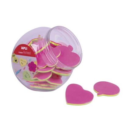 Espositore Apli da 45 blocchetti di post-it - 4 forme diverse - Colori assortiti