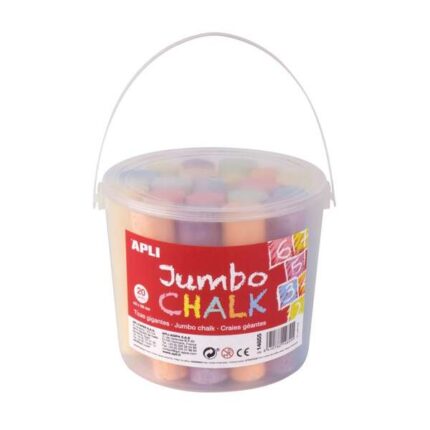 Confezione da 20 gessetti jumbo Ø 25 x 105 mm - Adatti per uso scolastico - Colori assortiti