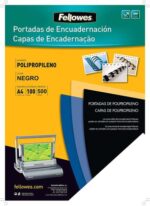Fellowes Confezione da 100 copertine in polipropilene A4 - 500 micron - Finitura di qualità - Colore nero - immagine 2