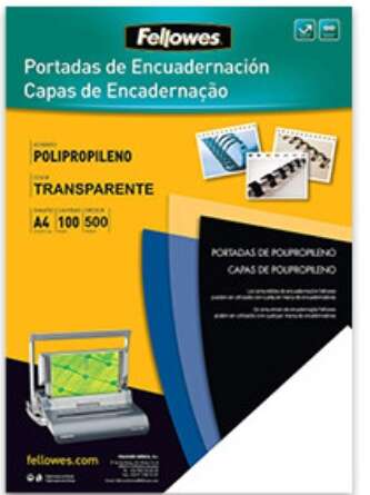 Fellowes Confezione da 100 copertine in polipropilene A4 - 500 micron - Finitura di qualità - Colore trasparente