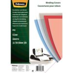 Fellowes Confezione da 100 copertine per rilegatura in PVC A4 - 200 micron - Finitura di qualità - Colore trasparente