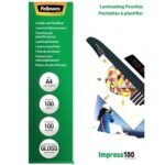Fellowes Confezione da 100 buste per plastificazione lucida A4 - 100 micron - Alta qualità - Trasparente - immagine 2