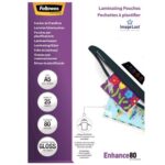 Fellowes Confezione da 25 buste per plastificazione lucida A5 - 80 micron - Alta qualità - Trasparenti