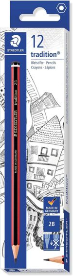 Staedtler Tradition 110 Matita di grafite esagonale - Mina 2B - Resistente alla rottura - Legno proveniente da foreste gestite in modo sostenibile - immagine 2