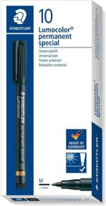 Staedtler Lumocolor Permanent Special 319 Pennarello permanente - Punta da 1 mm circa - Asciugatura rapida - Resistente alla luce - Colore nero - immagine 2