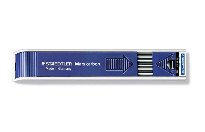 Staedtler Mars Carbon 200 Confezione da 12 mine da disegno - Mina HB da 2 mm - Lunghezza 130 mm