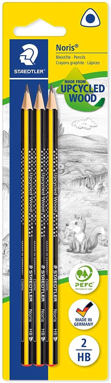 Staedtler Noris 183 Confezione da 3 matite a grafite triangolari - Minuta 2HB - Resistente alla rottura