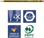 Staedtler Noris 120 Confezione da 3 matite esagonali in grafite 2HB + 1 gomma Mars Plastic - Legno proveniente da foreste sostenibili - immagine 5