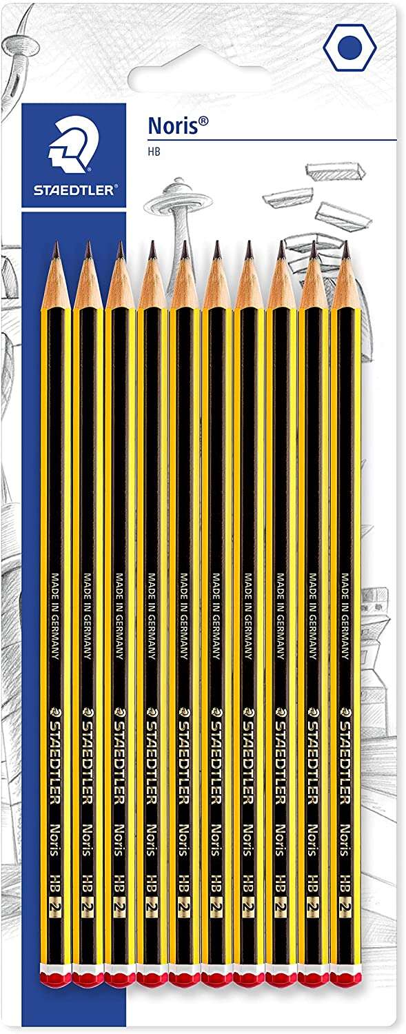 Staedtler Noris 120 Confezione da 10 matite esagonali in grafite HB - Resistenza alla rottura - Legno proveniente da foreste sostenibili