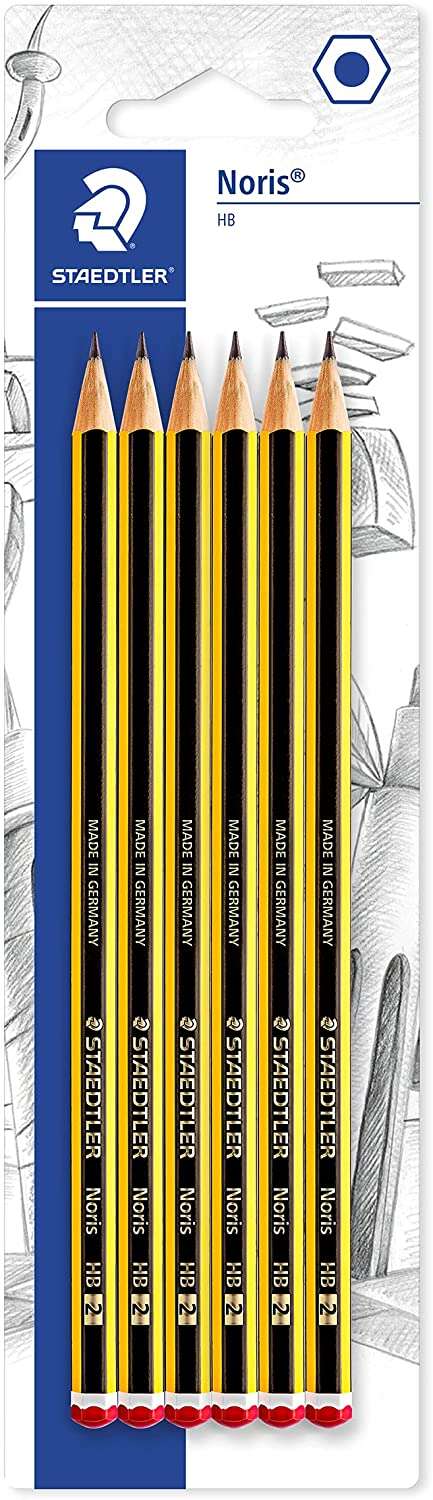 Staedtler Noris 120 Confezione da 6 matite esagonali in grafite HB - Resistenza alla rottura - Legno proveniente da foreste sostenibili