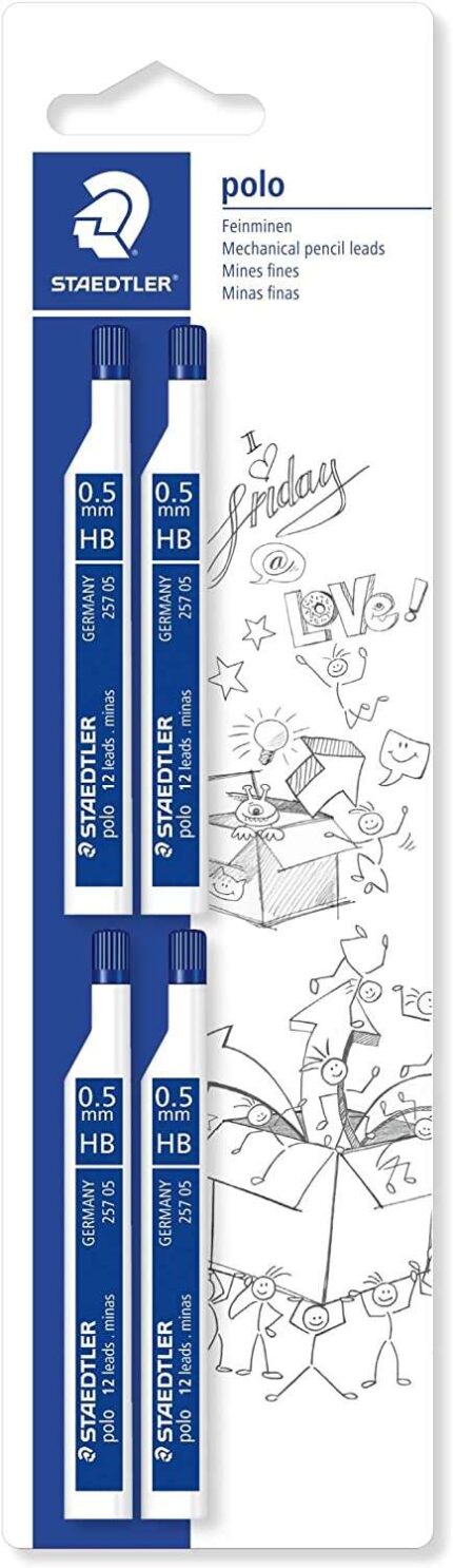 Staedtler Mars Micro Carbon 257 Confezione da 4 tubetti di mine con 12 mine HB da 0
