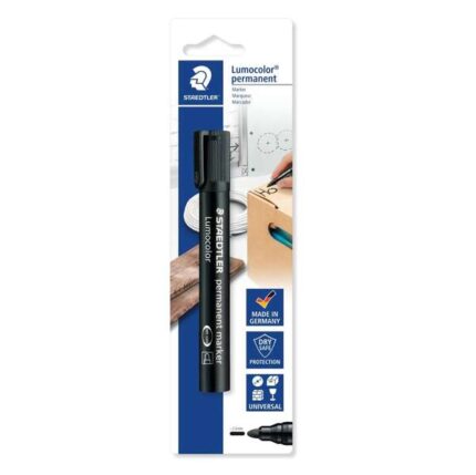 Staedtler Lumocolor 352 Pennarello permanente a punta tonda - Tratto di 2 mm - Asciugatura rapida - Ricaricabile - Colore nero