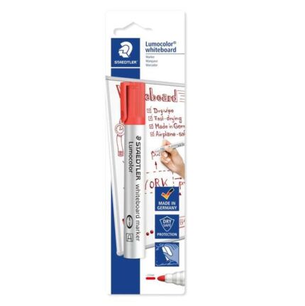 Staedtler Lumocolor 351 Pennarello per lavagna bianca - Tratto 2 mm - Asciugatura rapida - Ricaricabile - Colore rosso