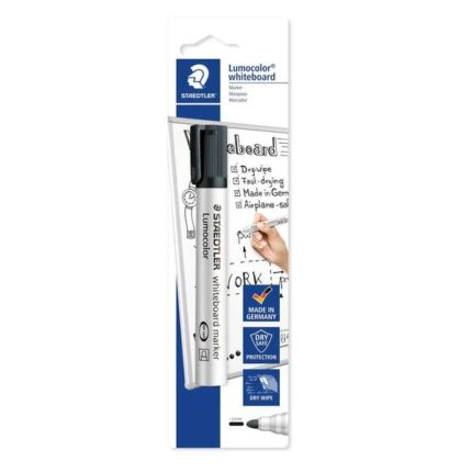 Staedtler Lumocolor 351 Pennarello per lavagna bianca - Tratto 2 mm - Asciugatura rapida - Ricaricabile - Colore nero