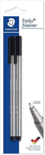 Staedtler Triplus Fineliner 334 Confezione da 2 pennarelli a punta fine - Tratto di circa 0