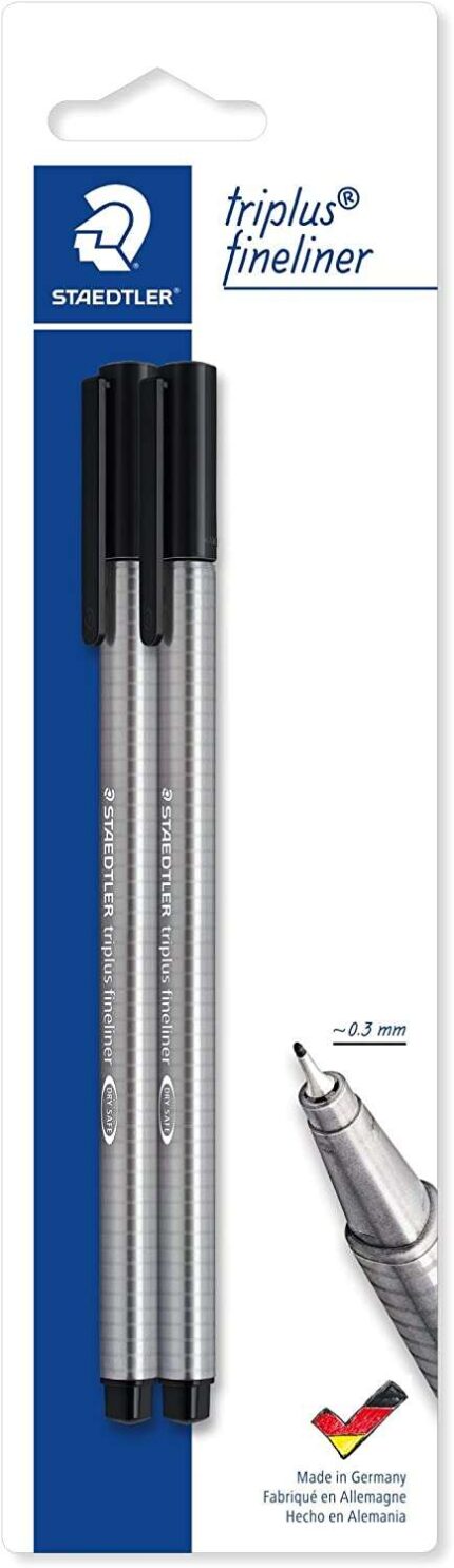 Staedtler Triplus Fineliner 334 Confezione da 2 pennarelli a punta fine - Tratto di circa 0