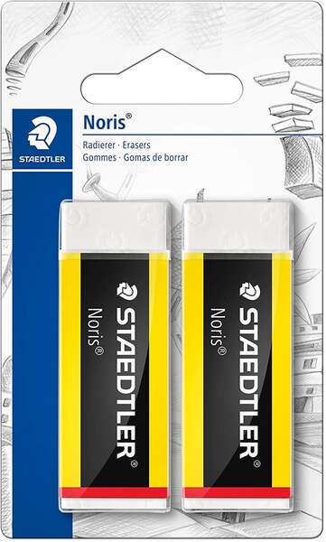 Staedtler Noris 526 Gomma da cancellare - Plastica - Alta qualità - Residui minimi - Colore bianco