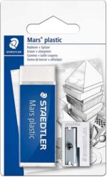 Staedtler Confezione da 1 gomma Mars Plastic + 1 temperamatite in metallo 510