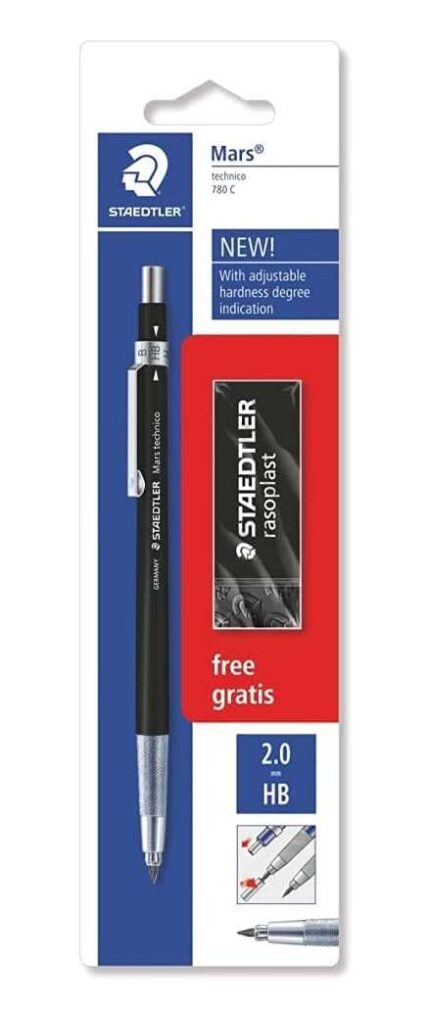 Staedtler Mars Technico 780 C Confezione da 1 portamine tecnico da 2 mm + 1 gomma Rasoplast