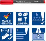 Staedtler Lumocolor 318 C10 Confezione da 10 pennarelli indelebili - Tratto di circa 0,6 mm - Asciugatura rapida - Colori assortiti - immagine 5