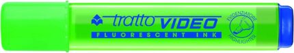 Tratto Video Pennarello fluorescente - Punta smussata - Inchiostro a base d'acqua - Asciugatura rapida - Colore verde fluorescente