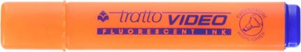 Tratto Video Pennarello fluorescente - Punta smussata - Inchiostro a base d'acqua - Asciugatura rapida - Colore arancione fluorescente