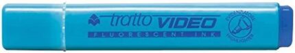 Tratto Video Pennarello fluorescente - Punta smussata - Inchiostro a base d'acqua - Asciugatura rapida - Colore blu fluorescente