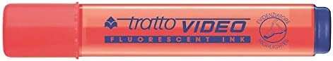 Tratto Video Pennarello fluorescente - Punta smussata - Inchiostro a base d'acqua - Asciugatura rapida - Colore rosso fluorescente Tratto Video Pennarello fluorescente - Punta smussata - Inchiostro a base d'acqua - Asciugatura rapida - Colore rosso fluorescente