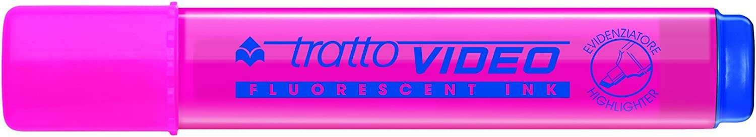 Tratto Video Pennarello fluorescente - Punta smussata - Inchiostro a base d'acqua - Asciugatura rapida - Colore rosa fluorescente Tratto Video Pennarello fluorescente - Punta smussata - Inchiostro a base d'acqua - Asciugatura rapida - Colore rosa fluorescente