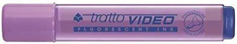 Tratto Video Pennarello fluorescente - Punta smussata - Inchiostro a base d'acqua - Asciugatura rapida - Colore lilla fluorescente