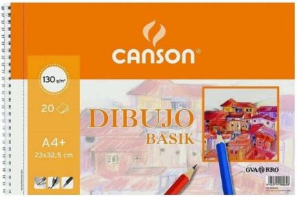 Canson Basik Quaderno da disegno A4+ - 20 fogli microperforati 130 g/m² - Colore bianco