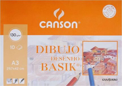 Canson Minipack da 10 fogli da disegno Basik Liscio A3 - 29