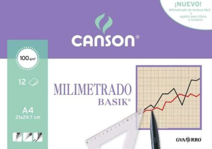Canson Minipack da 12 fogli A4 - Quadrettato Basik - 21x29