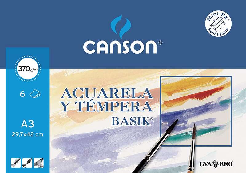 Canson Acuarela Basik Minipack da 6 fogli A3 - 29
