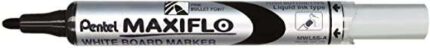 Pentel Maxiflo Pennarello per lavagna bianca - Regolazione del flusso d'inchiostro - Punta a pallina - Larghezza della linea 2 mm - 50% di materiali riciclati - Colore nero