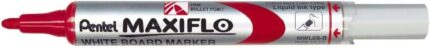 Pentel Maxiflo Pennarello per lavagna bianca - Regolazione del flusso d'inchiostro - Punta a pallottola - Larghezza tratto 2 mm - 50% di materiali riciclati - Colore rosso