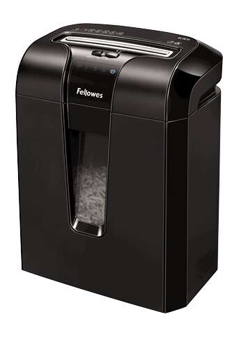 Fellowes 63Cb Distruggidocumenti manuale con taglio a particelle P-3 - Distrugge fino a 10 fogli alla volta - Capacità del cestino 19 L - Colore nero