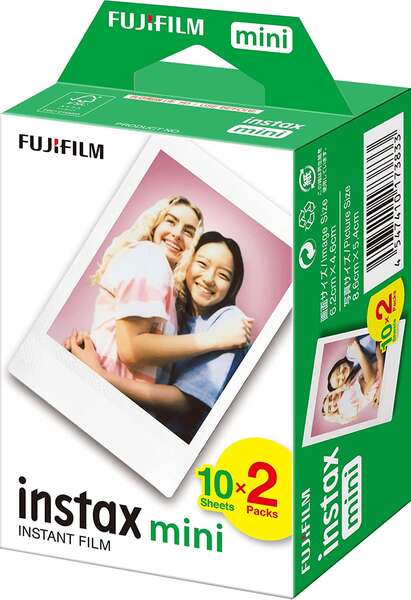 Fujifilm Instax mini Confezione da 2x10 pellicole fotografiche istantanee - Adatte a tutte le fotocamere Instax mini - Formato di stampa (dimensioni immagine: 46x62 mm)