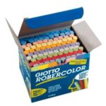 Giotto Robercolor Confezione da 100 gessetti rotondi colorati - Testati dermatologicamente - Compatti e resistenti - Colori assortiti