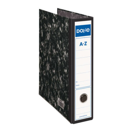 Dohe Archinovo Raccoglitore a leva A4 - Dorso largo - Angolari metallici e anello - Colore nero marmorizzato