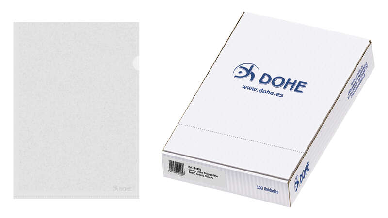 Dohe Confezione da 100 cartelline Uñero Basic 100 micron - Formato A4 - Trasparente