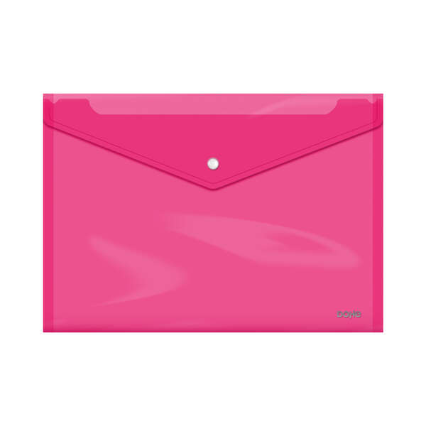 Busta porta documenti Dohe Folio+ - Chiusura a clip - Polipropilene trasparente 150 micron - Colore rosa