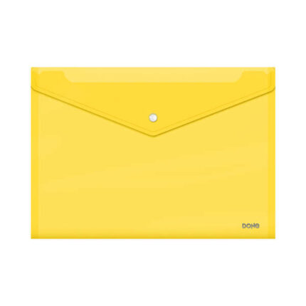 Busta portadocumenti Dohe Folio+ - Chiusura a scatto - Polipropilene trasparente 150 micron - Colore giallo