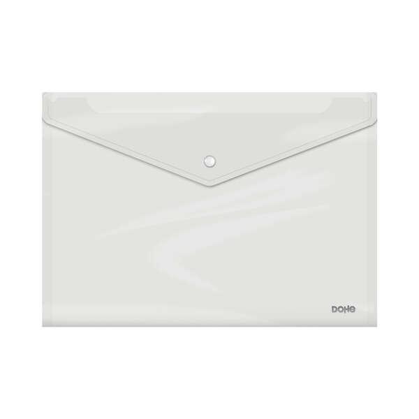 Busta Dohe con chiusura a clip - Formato Folio Plus orizzontale - Polipropilene trasparente 150 micron - Colore trasparente