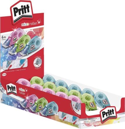 Pritt Micro Roller Nastro correttore 5 mm x 6 m - Applicazione pulita - Preciso - Riciclabile - Colori: blu
