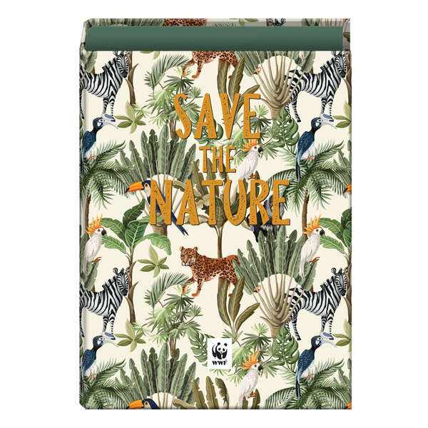 Dohe WWF Save the Nature Cartellina a 4 anelli formato Folio - Copertina in cartoncino rivestito - Anelli nichelati da 40 mm
